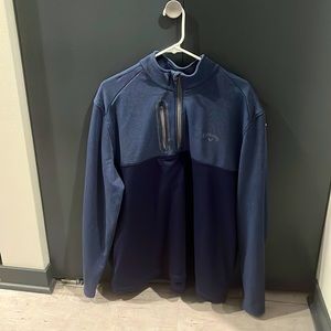Callaway Golf Long Sleeve 1/4 Zip Pullover 2 Tone Blue Mens Size X-Large